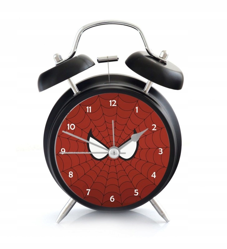 Alarm Alarm s retro zvonmi - červený pavúk