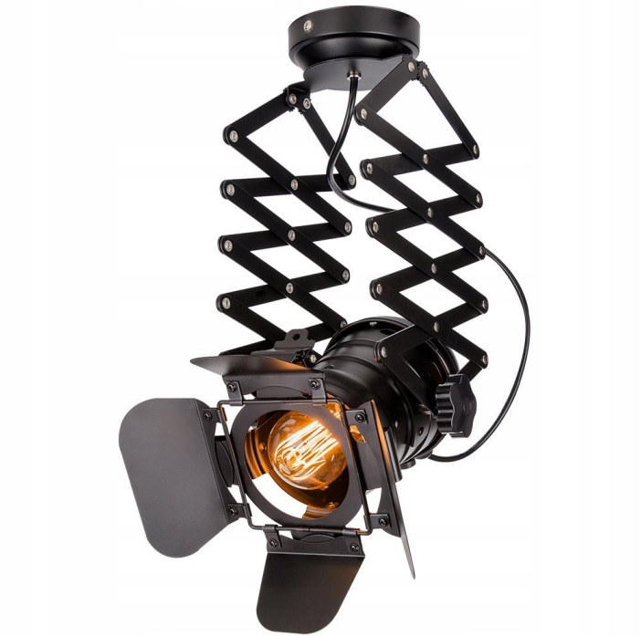 Visiaca stropná lampa ČIERNA Retro STUDIO