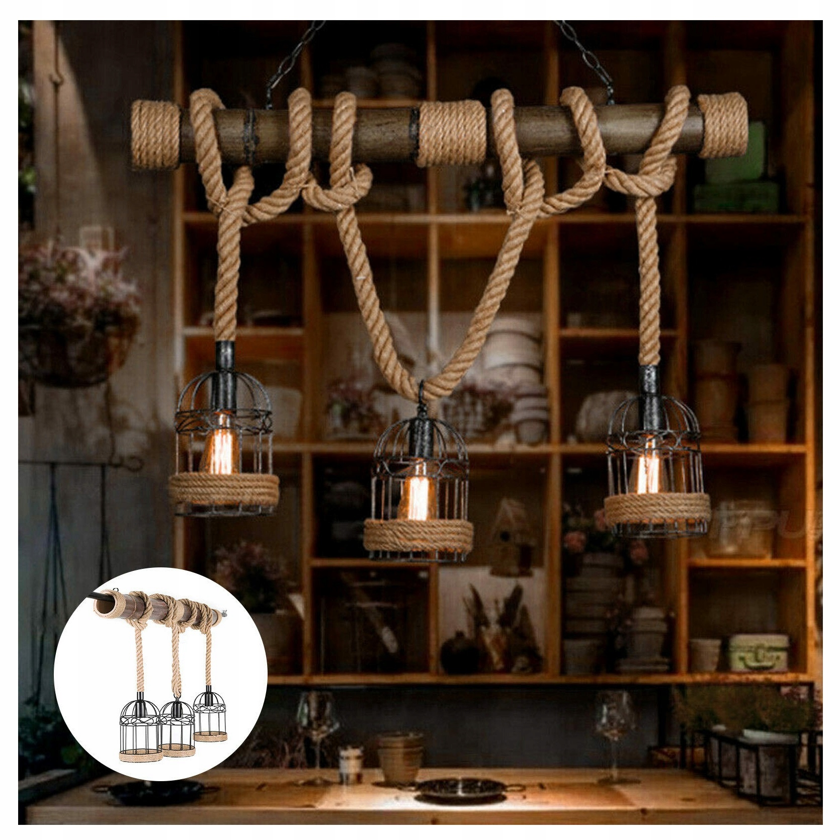 Závesná lampa Luster Retro štýl Industrial